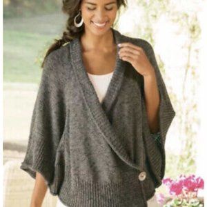 Soft Surroundings Sweater Chiang Mai Dolman Sleeve Cape / Cardigan